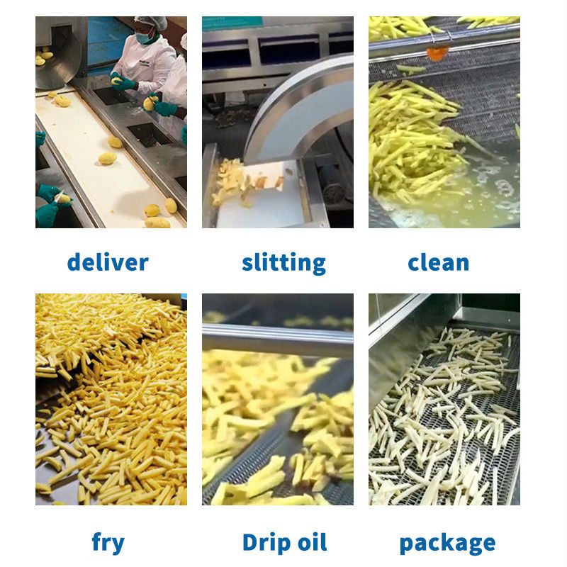 Linea di produzione di patatine a base di patate completamente automatica su misura Lavatrice/Fritura/Imballaggio Macchine per fare patatine fritte